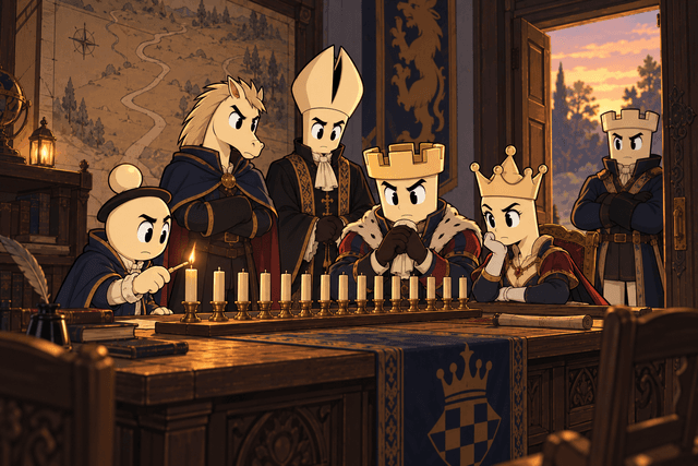 The Checkered Crown company in The first night.