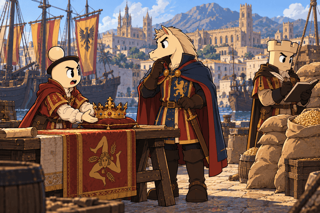 The Checkered Crown company in Sicily.