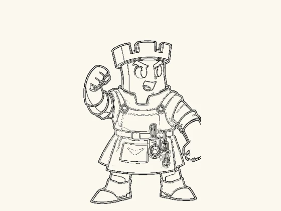 A black-and-white line drawing of the Rook, ready to color.